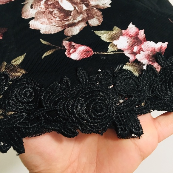 Beautiful black floral tank - Picture 2 of 3